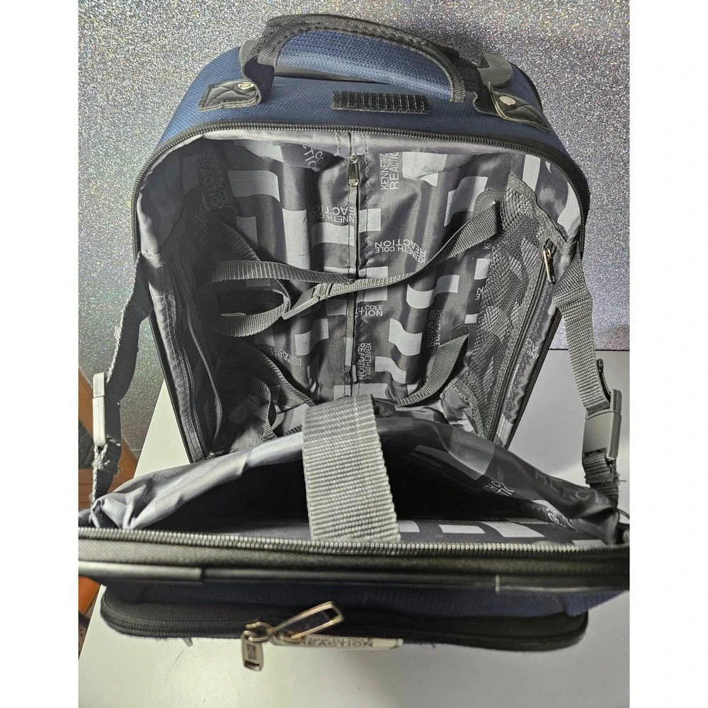 Kenneth Cole Reaction Blue Soft Rolling Carry On Suitcase Luggage RUGGED Vintage